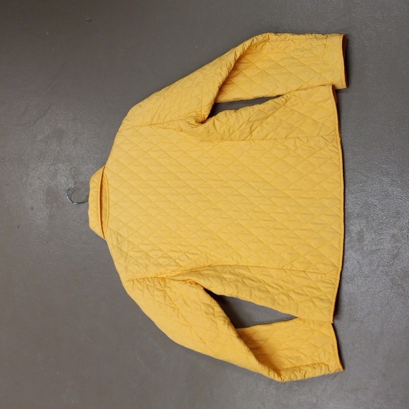 Lands End Sunshine Yellow, Quilted, Thermolite, 2 Pocket, Button Down Jacket - Picture 11 of 13